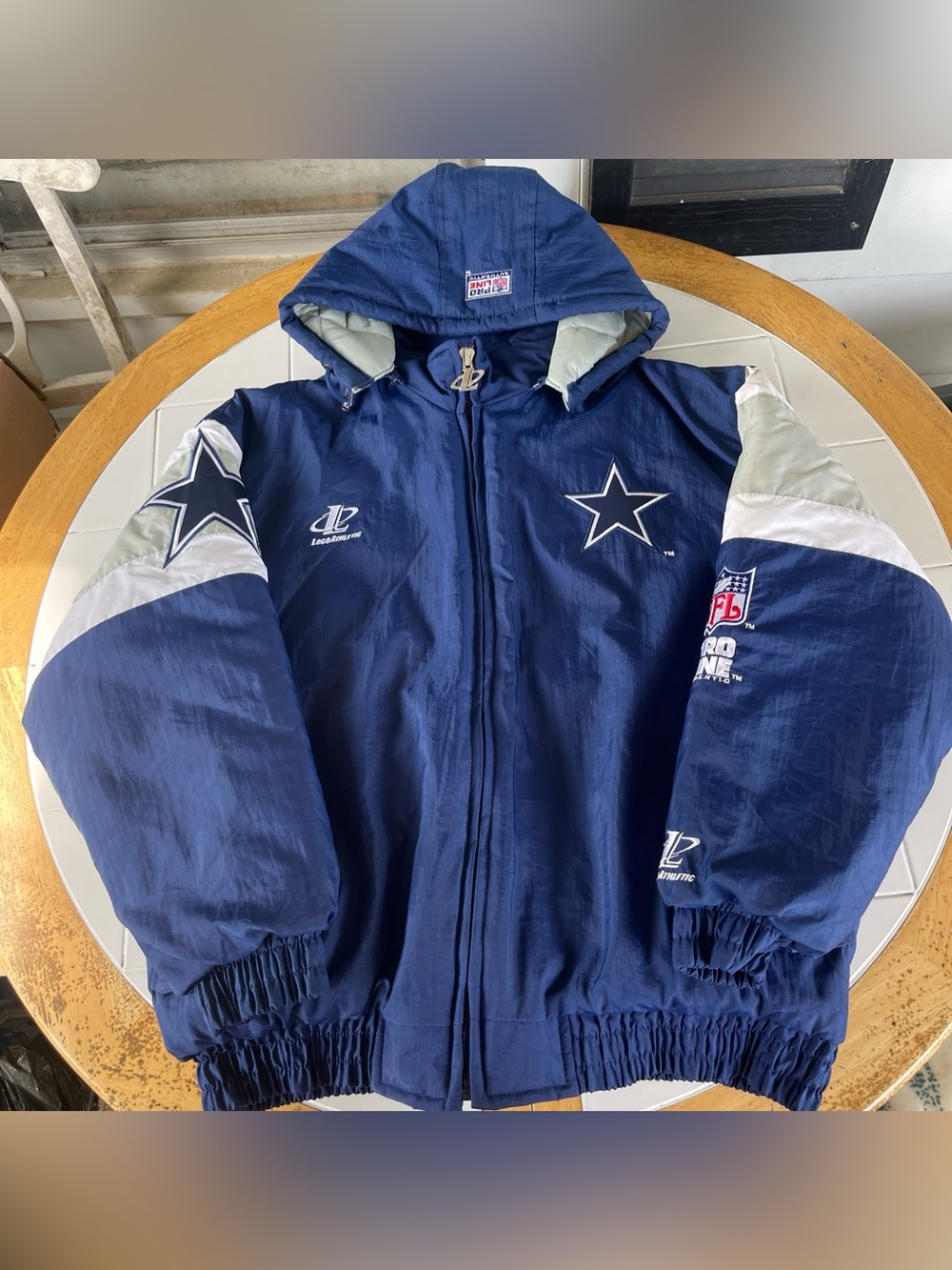 Vintage Dallas Cowboys Puffer Jacket XL Logo Athletics Winter Coat Retro 90s 🔥